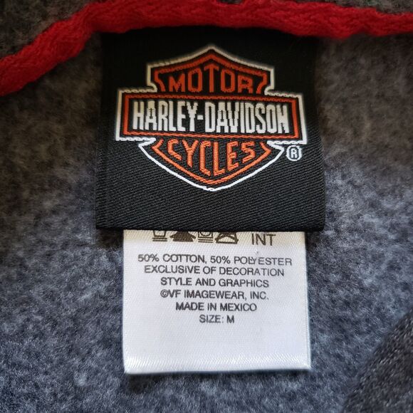 Harley Davidson Graphic Big Logo Hoodie Sweatshirt Columbus Ohio Size M - Picture 3 of 6